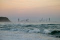 The Gold Coast Skyline in Australia at Sunrise from the Pacific Ocean Royalty Free Stock Photo