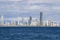 Gold Coast skyline from the sea. Queensland, Australia Royalty Free Stock Photo