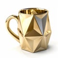 Elaborate Gilded Metal Geometrical Mug With Sharp Focus