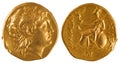 Gold coin of ancient Greece. Royalty Free Stock Photo