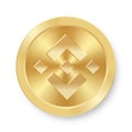 Gold coin of Binance Concept of internet web cryptocurrency