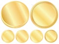 Gold coin blank set Royalty Free Stock Photo