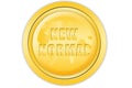 Gold coin button illustration starts a new normal