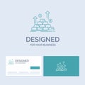 gold, coin, cash, money, growth Business Logo Line Icon Symbol for your business. Turquoise Business Cards with Brand logo Royalty Free Stock Photo