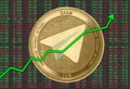 Gold coin Cryptocurrency gram, ton, Round on phono-erased numbers and an upward graph