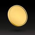 Gold Coin 3d Object Vector Illustration Medal