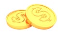 Gold coin with dollar sign. 3d rendering. Royalty Free Stock Photo