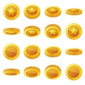Gold Coin with Dollar Sign Icons Set. Vector Royalty Free Stock Photo
