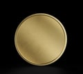 Gold Coin, Front View, Mockup Template, Banking Concept, Cryptocurrency, 3d Rendered isolated on Black background Royalty Free Stock Photo