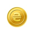 Gold Coin icon. Ukrainian hryvnia currency since.