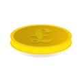 Gold coin with the image of the pound symbol illustration Royalty Free Stock Photo