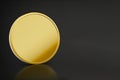 Gold coin mockup on transparent background. Realistic golden mock up money coin. AI Generation