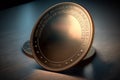 Gold coin mockup on transparent background. Realistic golden mock up money coin. AI Generation