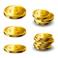 Gold coin set Royalty Free Stock Photo
