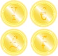 Gold coin set Royalty Free Stock Photo