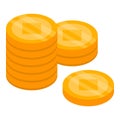 Gold coin stack icon, isometric style Royalty Free Stock Photo