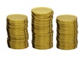 gold coin stack isolated Royalty Free Stock Photo