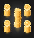 Gold coin stack Royalty Free Stock Photo