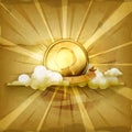 Gold coin vector background Royalty Free Stock Photo