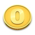 Gold coin with zero nominal Royalty Free Stock Photo