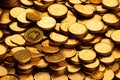 Gold Coins Piled In Rows Golden Treasure