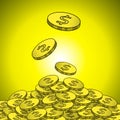 Gold coins with dollar sign illustration Royalty Free Stock Photo