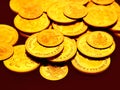 Gold coins embossed with images