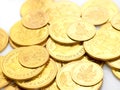 Gold coins embossed with images