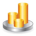 Gold coins icon Royalty Free Stock Photo