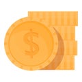Gold coins icon cartoon vector. Golden cash