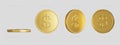 gold coins isolated on transparency with clipping path Royalty Free Stock Photo