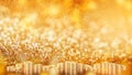 The Gold coins on bokeh Background 3d rendering