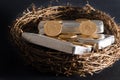 Gold Coins & Silver Bar Nest Egg Royalty Free Stock Photo