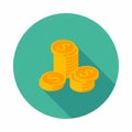 Gold coins stack icon vector isometric Royalty Free Stock Photo