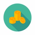 Gold coins stack icon vector isometric Royalty Free Stock Photo