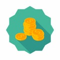 Gold coins stack icon vector isometric Royalty Free Stock Photo