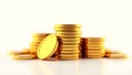 Gold Coins Stack Isolated on White Royalty Free Stock Photo