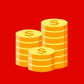 Gold coins stack vector icon Royalty Free Stock Photo