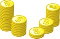 Gold Coins Stacked Royalty Free Stock Photo