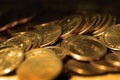 Gold Coins in Stacks and Piles Representing Wealth and Riches Royalty Free Stock Photo