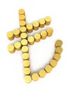 Gold coins Turkish lira signs