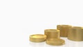 The Gold coins on white Background 3d rendering