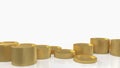 The Gold coins on white Background 3d rendering