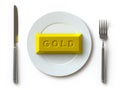 Gold collection - push here Royalty Free Stock Photo