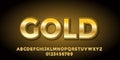 Gold color clean 3d font style design templates