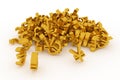 Gold color 3D rendering. CGI typography, bunch of currency sign