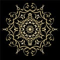 Gold color gradient ornament element illustration