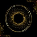 Gold color series greeting card background circle frame