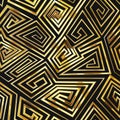 Gold color spiral seamless pattern