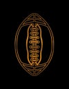 Gold Colored American Football Icon Illustration Royalty Free Stock Photo